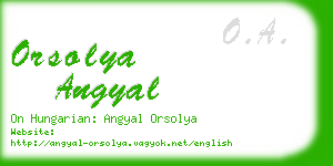 orsolya angyal business card